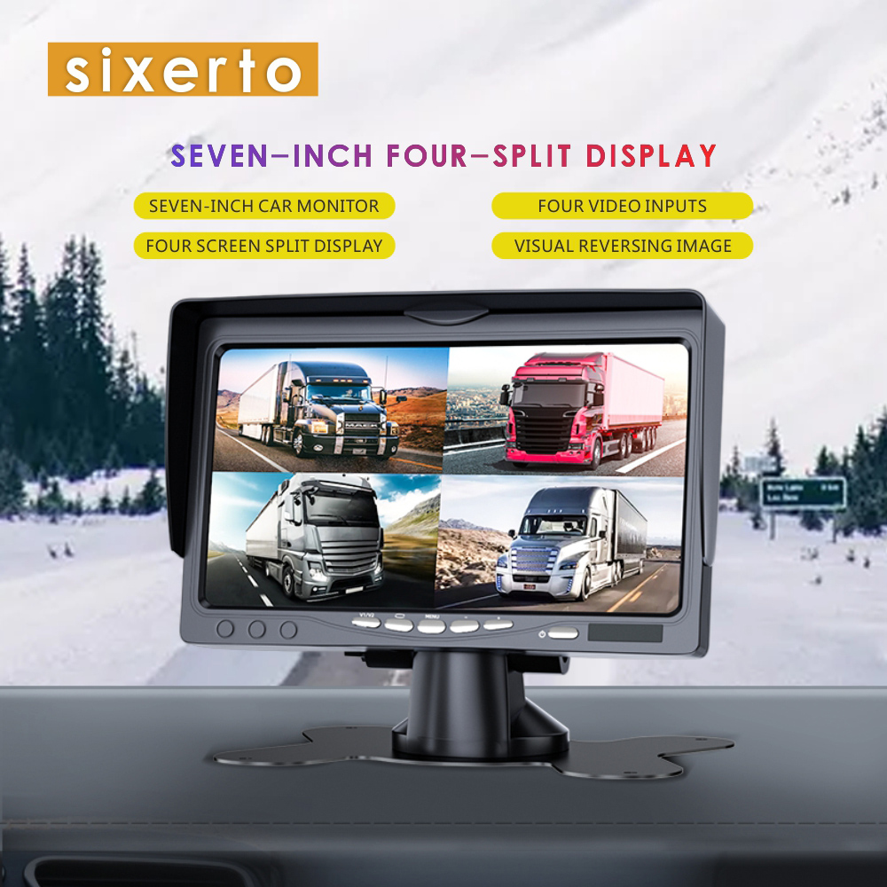 Factory Waterproof Car Monitor 7" Screen TFT LCD Display HD Digital Color With 2 Way Input Monitor 800*480