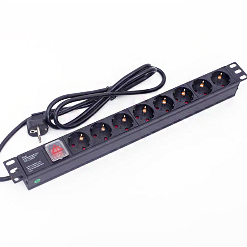 Шкаф с евророзеткой Shucko PDU, 19 дюймов, 16 А, 250 В, 8 каналов, с выключателем