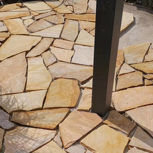 Sichuan Yellow Garden Sidewalk Pavers - Natural Beige Sandstone Paving Stones for Outdoor Pathways and Quarry Tiles