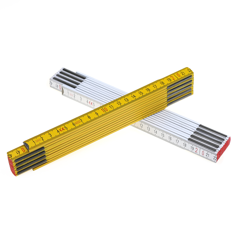 High Quality Wooden Folding Ruler Accurate Scale 2M 10 Folding Spring Link Wooden Folding Ruler