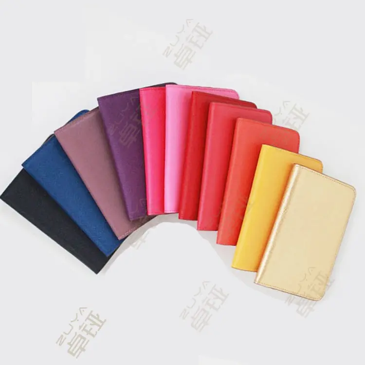 Custom Leather Material Protector Passport Cover Wallet And Card Holders With Snap Card Slot