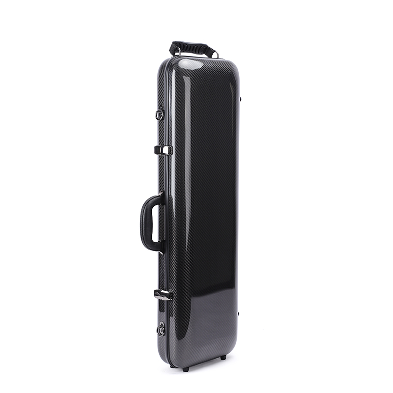 Custom OEM Deluxe Rectangle Shape Carbon Fiber Violin Case Good Protect Anti-collision Hard Case For 4/4 Acoustic Violin Bag