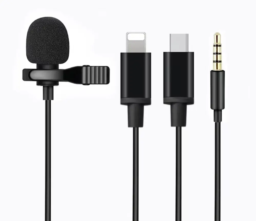 3.5mm wired Lavalier Microphone Smartphone external Audio Recording mic for Live streaming Podcast Live Interview use for Phone