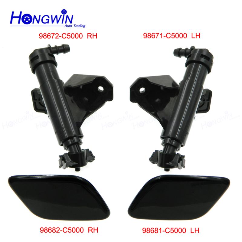 Headlight Water Spray Nozzle 98671-C5000&98672-C5000 +Cover 98682-C5000&98681-C5000 For KIA Sorento 2015 2016 2017 2018