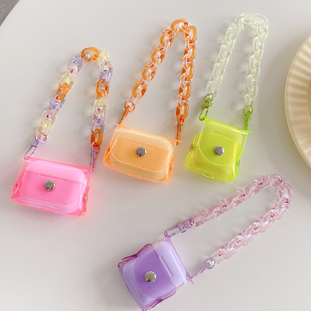 Новый тренд для Airpods Pro, сумка с ремешком на руку, цепочка, мягкие прозрачные чехлы для Airpod 1, 2, 3 поколения, модные сумки, сумка для девочек