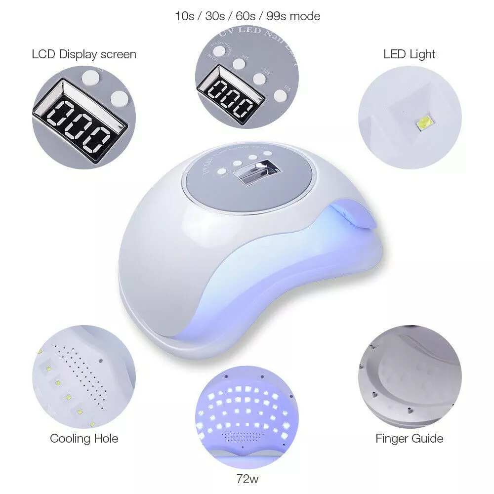 Origin factory 72W Nail Dryer UV LED Nail Lamp Curing All Gels Smart Sensor 2 Hands Big Space
