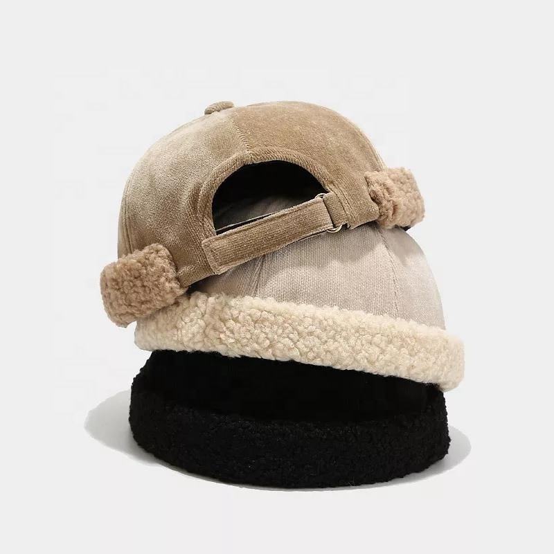 Vintage Men's Winter Cotton Brimless Skullies Solid Color Outdoor Street Portable Docker Multipurpose Hip Hop Skull Hats Caps