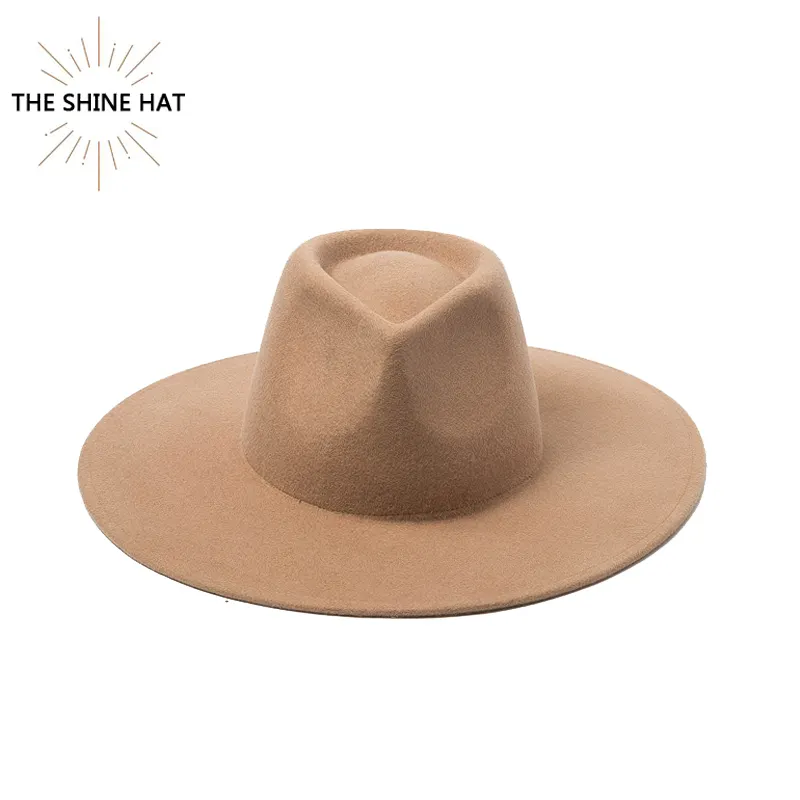 2020 Shinehats Luxury Vintage Custom Logo Jazz Top Wide Brimmed 100% Women's Top Australia Felt Men Fedora Hats