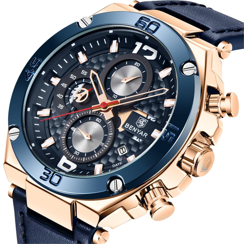BENYAR 5151 relojes montre многофункциональные спортивные водонепроницаемые мужские кварцевые часы с хронографом, наручные часы