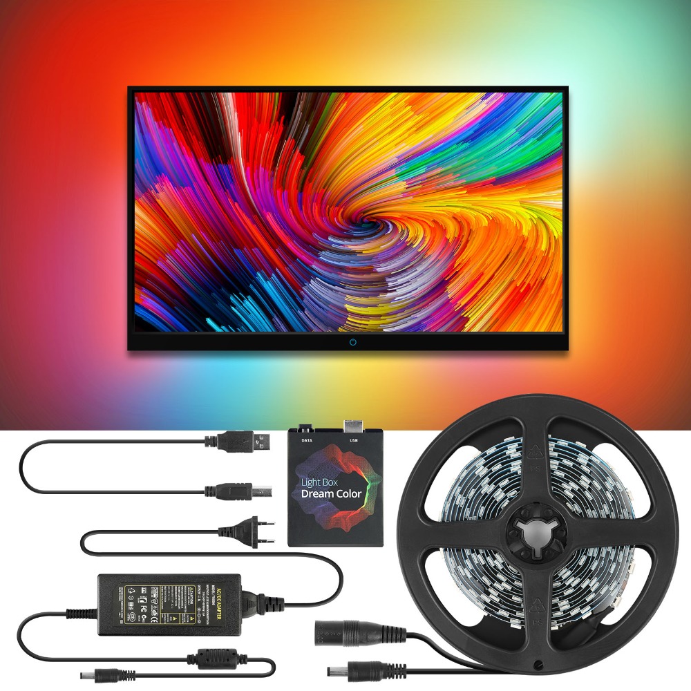 Лидер продаж 2021 года, Светодиодная лента 5050 цветов Rgb для настольного ТВ-экрана