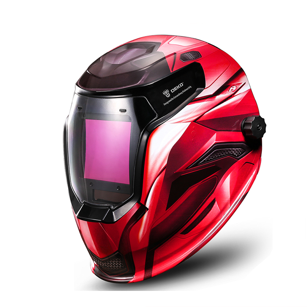 DEKO MZ240 красная электрическая Сварочная маска с автозатемнением на солнечной батарее MIG MMA/шлем/сварочные линзы для сварочного аппарата или плазменного резака
