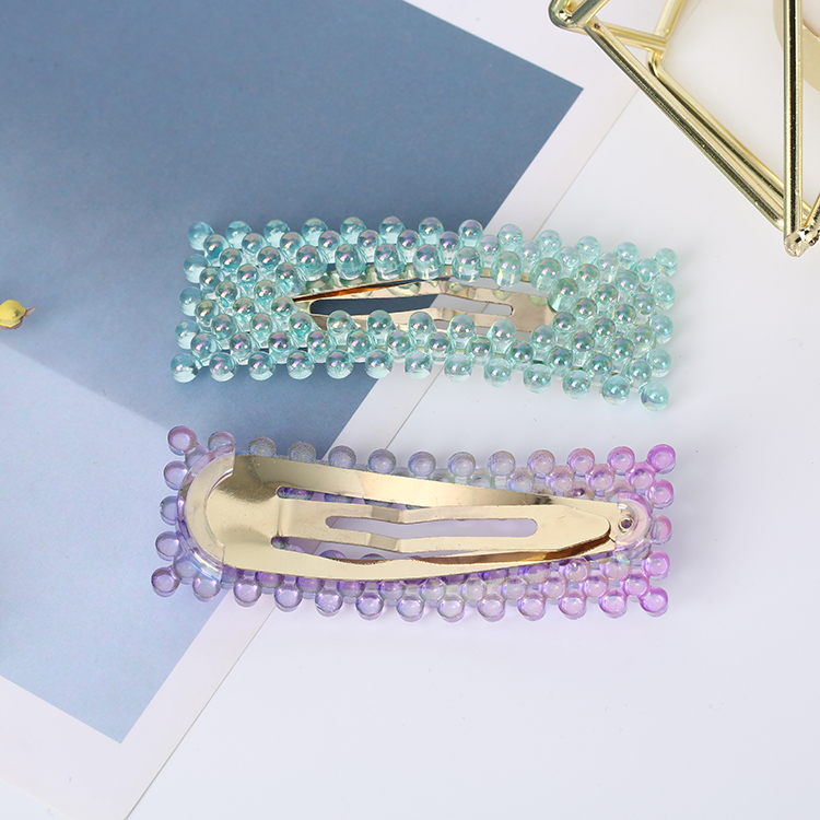 Haarklammer Custom Newest Luxury Korean Imitations Pearl Hair clip Square rectangle Triangle Shape pearl Snap Hair Clips