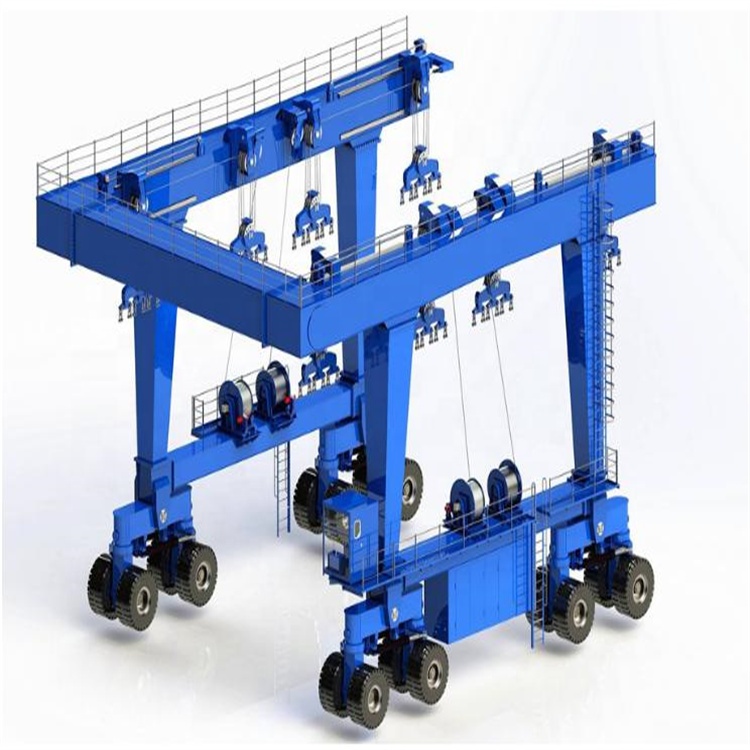 Seaport swing arm portal RTG crane with container spreader