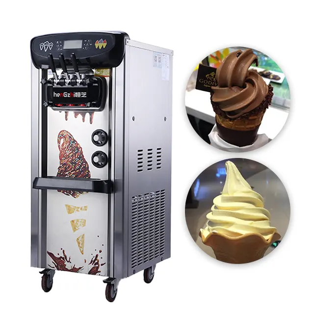 3 flavor soft serve commercial ice cream machine