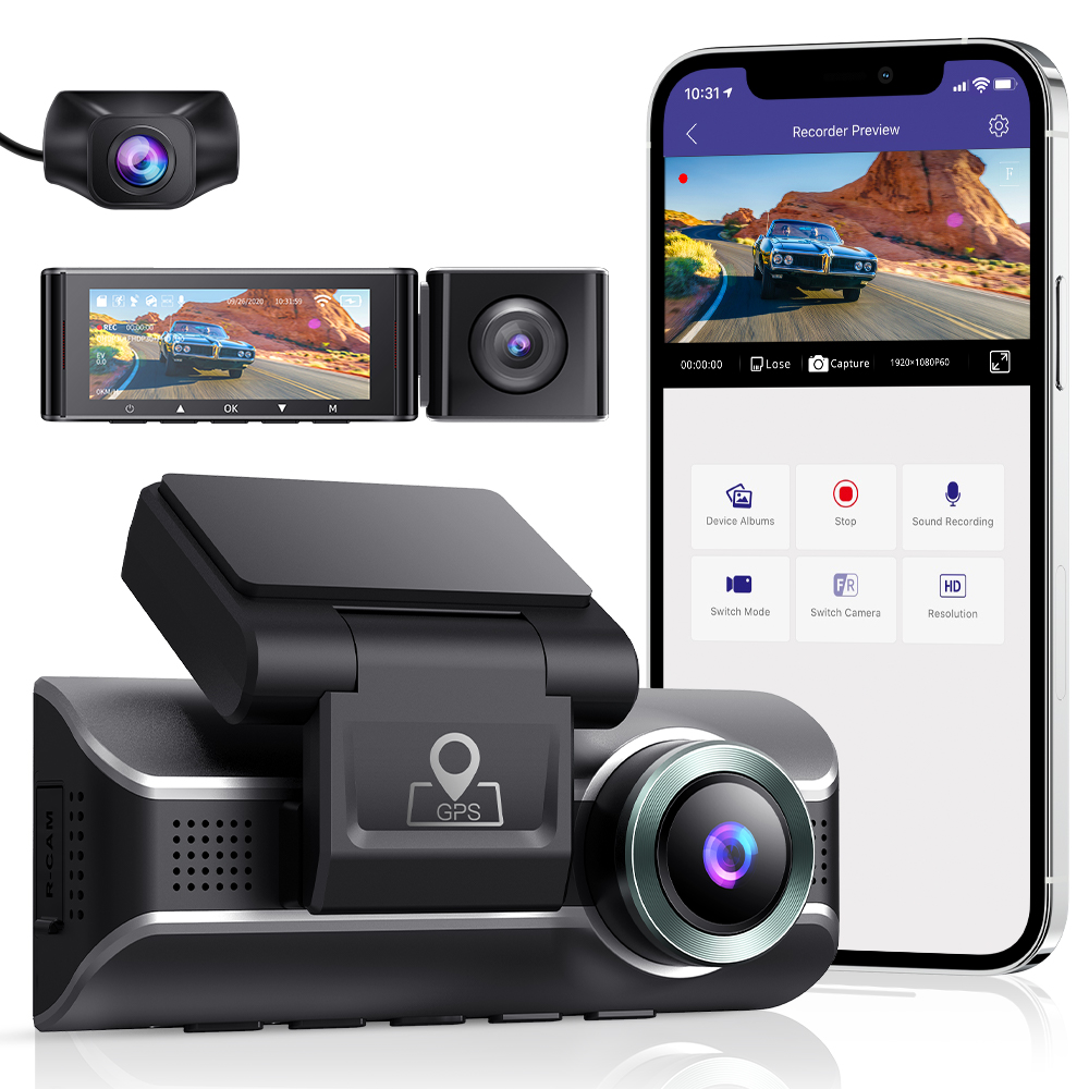 2021 hd 3 канальный вертолет Wi-Fi передние и задние шины 4k 1080p с двумя объективами Автомобильный видеорегистратор автомобиля тире камера рекордер