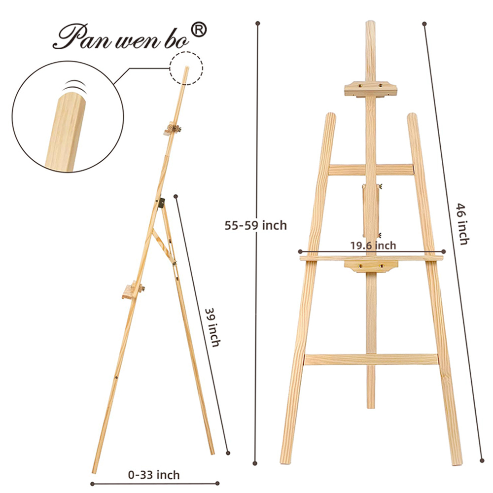 Factory Wholesale 1.5M Sketch display easel Art Painters Foldig Professional Wooden Stand Painting Easel