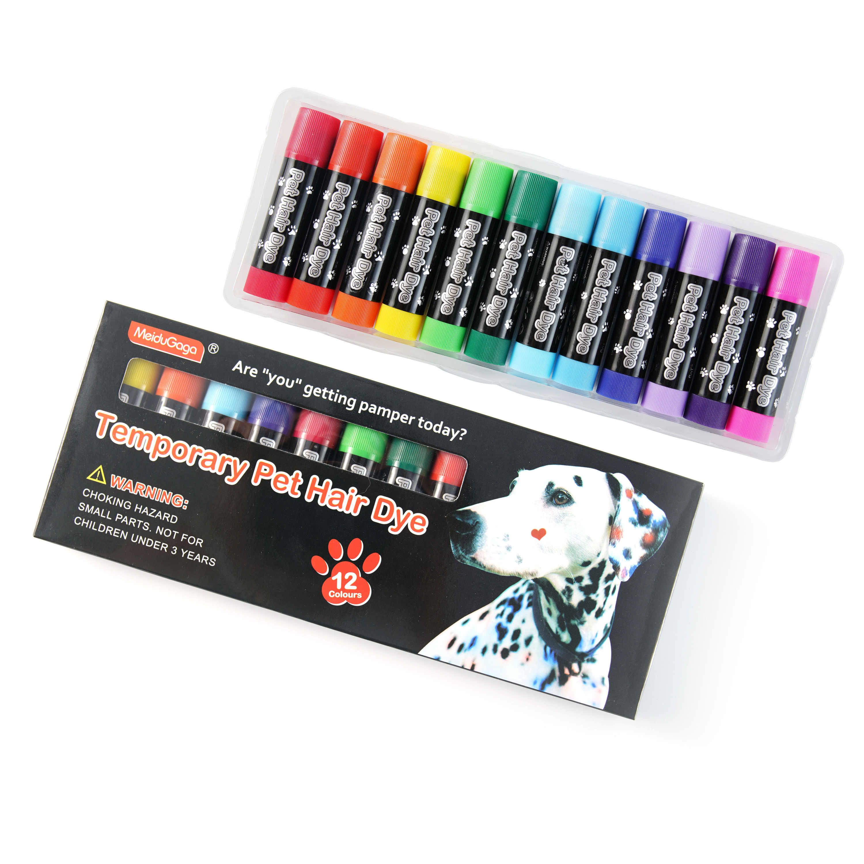 Non-Toxic Wholesale Washable Temporary Pet Pigment Colour Pen Manufacturer Kid Dog Colorful Dye Color For Hair Chalk Set
