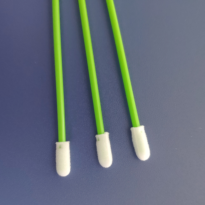 Breakable Green PS Stick Foam Tip Oral Sample Collecting Swab
