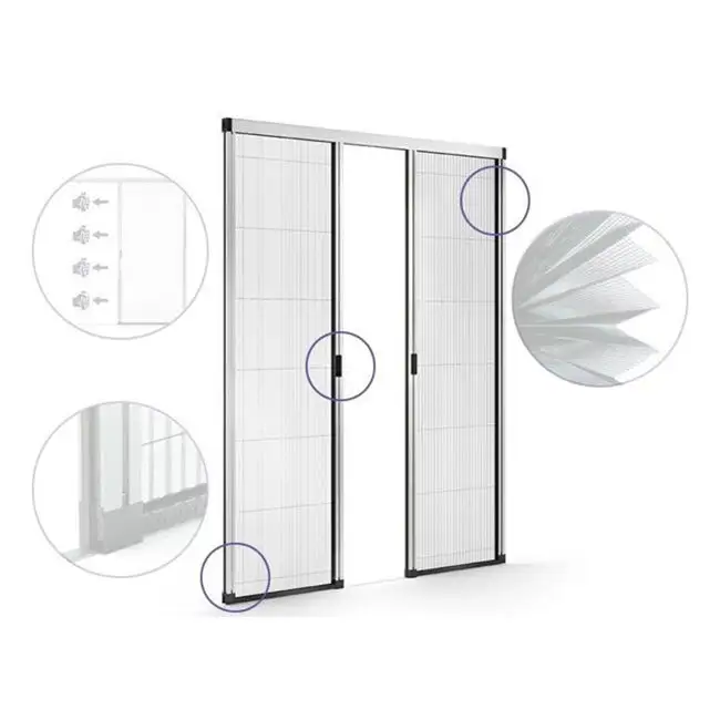 Trackless pleated insect screen  / barrier free retractable flyscreen door