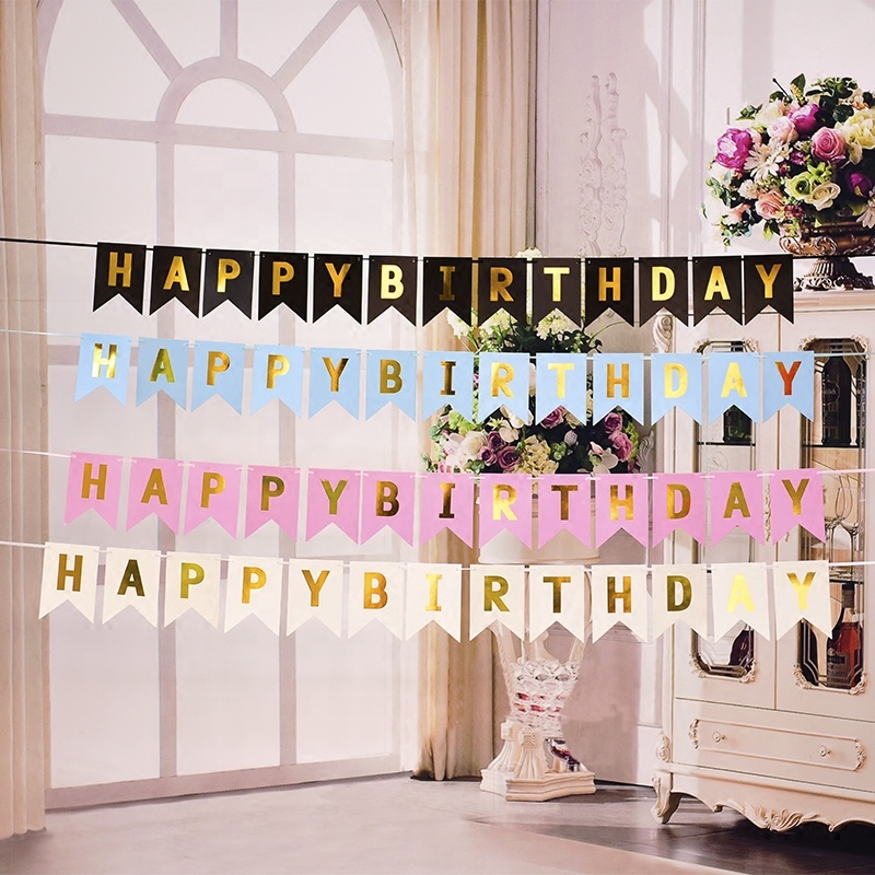 Popular Balloon Cartoon Shaped Decoration Banner Happy Birthday Banner For Decoration