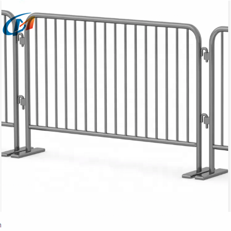 Flat Foot Type Safety Galvanized Steel Barricade Road Barrier Crowd Control Barrier Fence