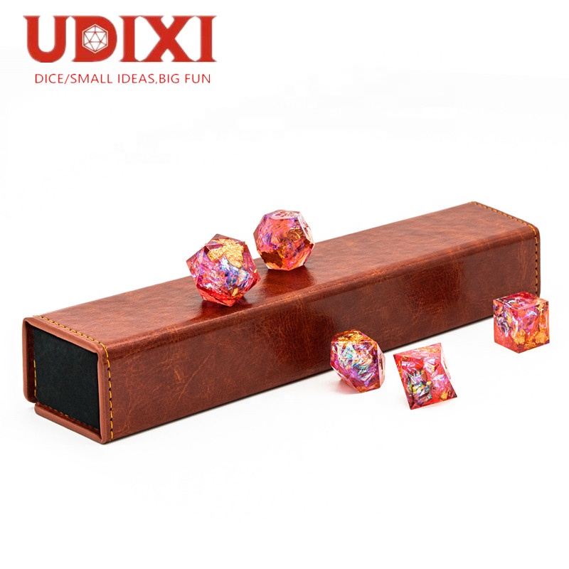 Udixi Leather Dice Box DND RPG Dungeons and Dragons Dice Case for Sharp Edge Dice