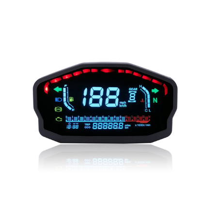 Universal Motorcycle LCD Digital Speedometer 199Km Motor Vehicle for 2-4 Cylinders Tachometer Odometer For Duciti Kawasaki