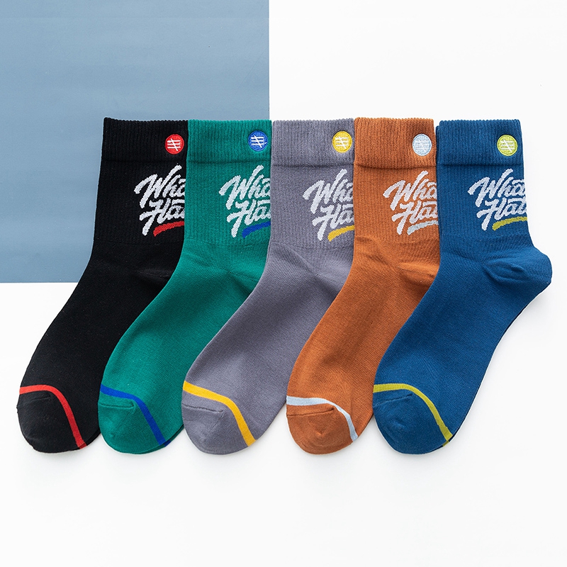 High quality crew athletic sport socks for men custom long cycling basketball custom sports socks