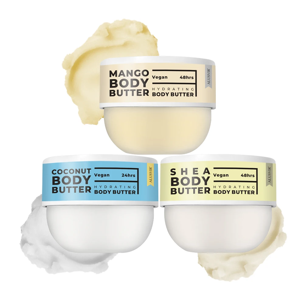 Beauty Body Care Products Organic Natural Vegan Shea Butter Coconut Oil Mango Nourishing Body Butters Cream Private Label