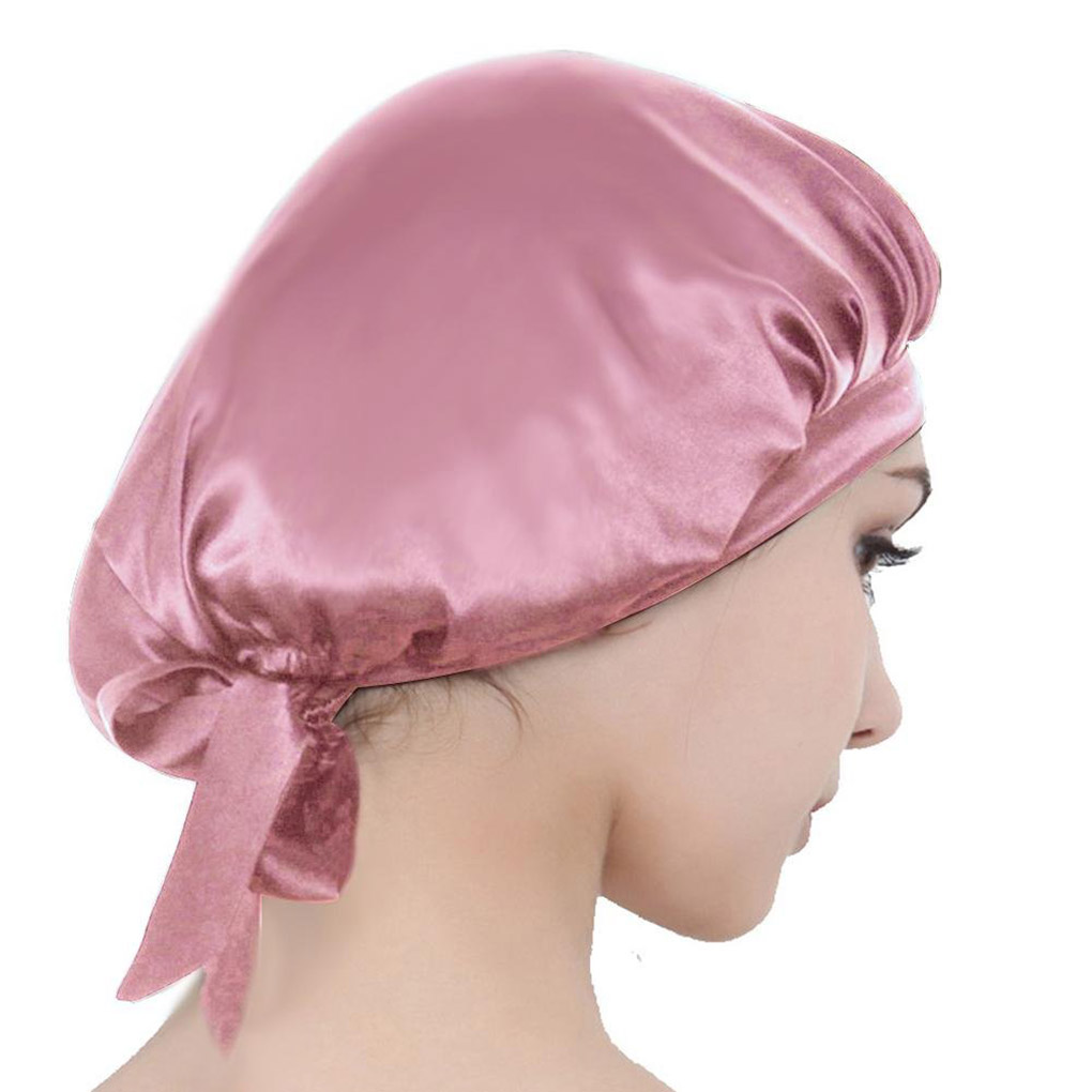 Wholesale High Quality Hot Sale Nightcap Women 100% Mulberry Silk Hair Wrap Sleeping Washing Adjustable Elastic Bands Bonnet