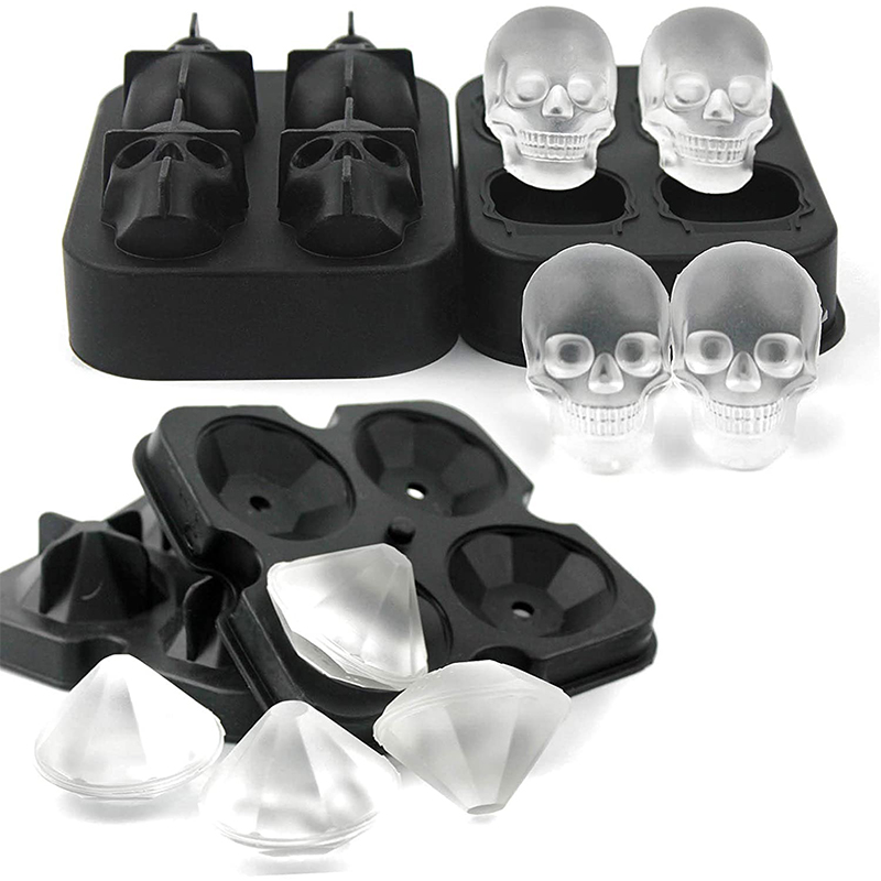 Ready To ship 4 Cavity Ice Ball Model Silicone whisky ice ball maker mould