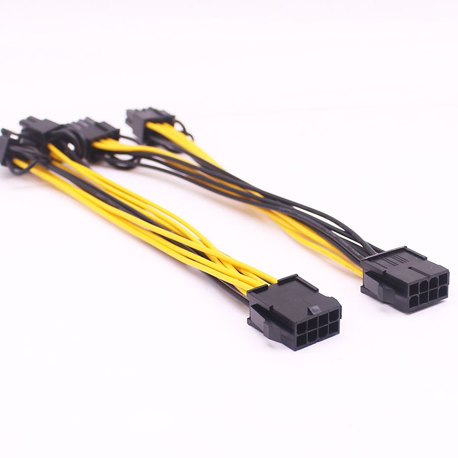 Eps процессор 12v 8pin двойной 8 (6 + 2) Pin Pcie блок питания кабель материнская плата сплиттер 18awg расширением 8 Pin до 6 2-контактный 20 см