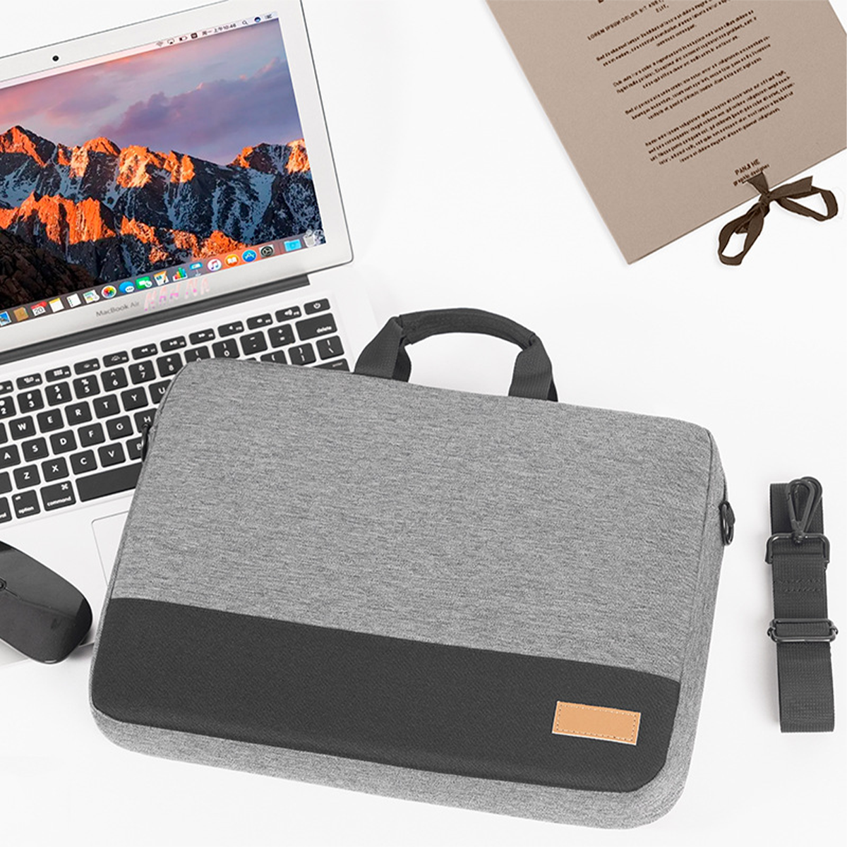 Men's Business Travel Briefcase Laptop Bag with Crossbody Strap Waterproof and wear-resistant wholesale price