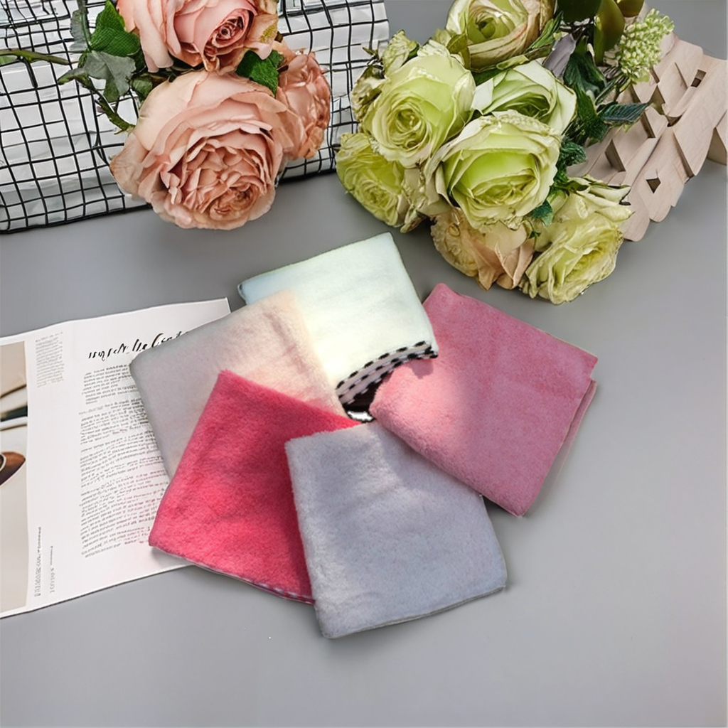 Custom New Design Cheap Price Premium Quality Portable Square towel Coral Fleece Handkerchief