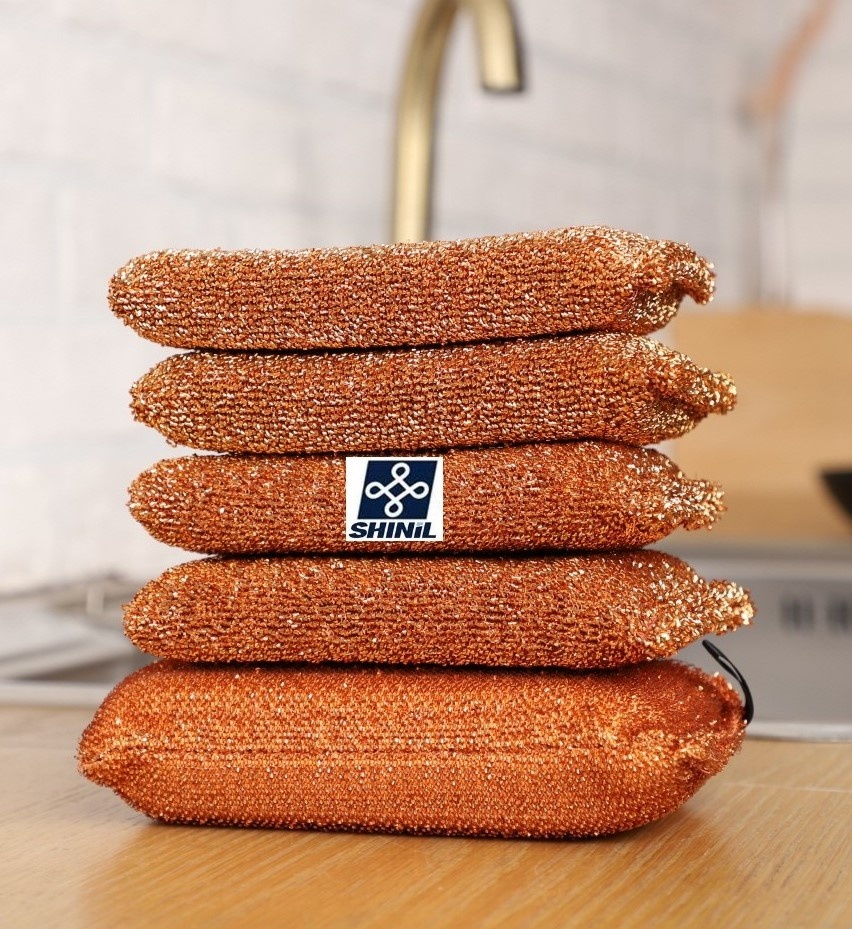 Anti-Bacterial Copper powder Kitchen sponge Antimicrobial Scrubber High Quality domestos cleaning products ( Hibril, Mom clean)