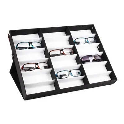 Luxury Leather Optical Eyewear Display Tray  Eyeglasses Sunglasses Organizer Storage Box Glasses Display Case