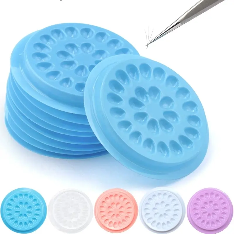 Wholesale Glue Gasket pvc Eyelash glue holder Adhesive Pallet Eyelash Extension glue pads stand on eyelash plastic makeup tools