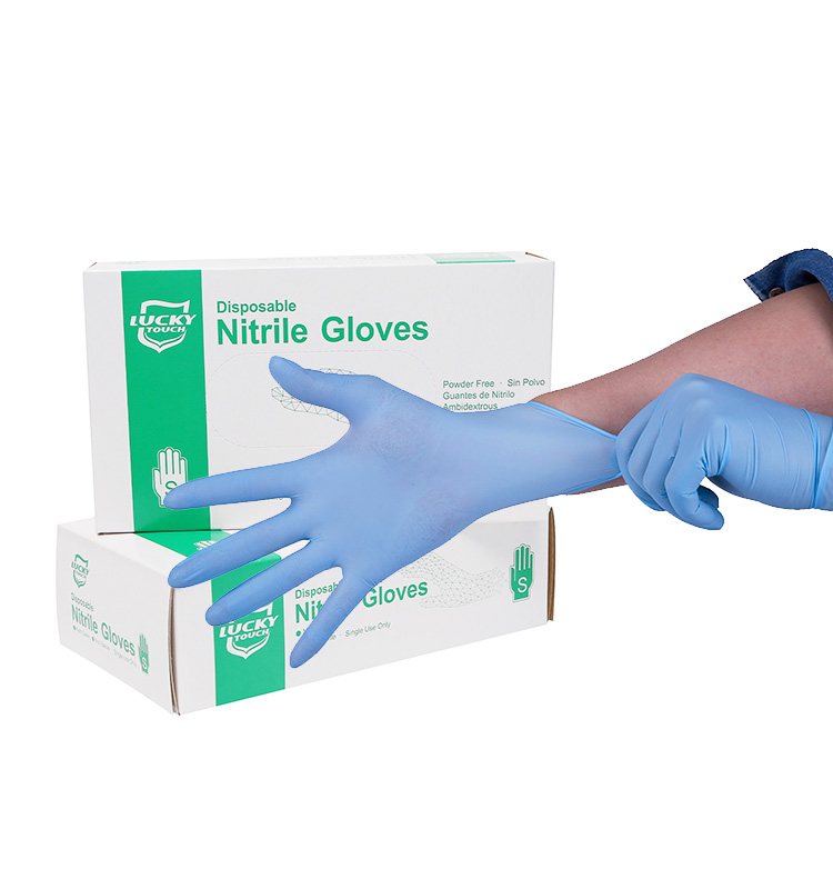 Factory Wholesale Powder Free Nitrile Exam Disposable Gloves, Medium, Box/100 Gloves