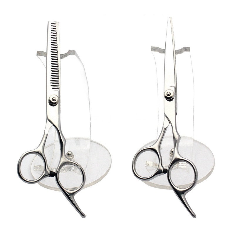 High quality Cheap Oblique handle haircut hairdressing scissors flat cut teeth scissors tool set
