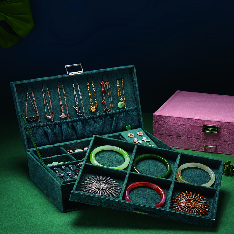 Jewelry Box Organizer Velvet Jewellery Storage Case for Ring Earring Necklace Gift Package retro style Jewelry Box