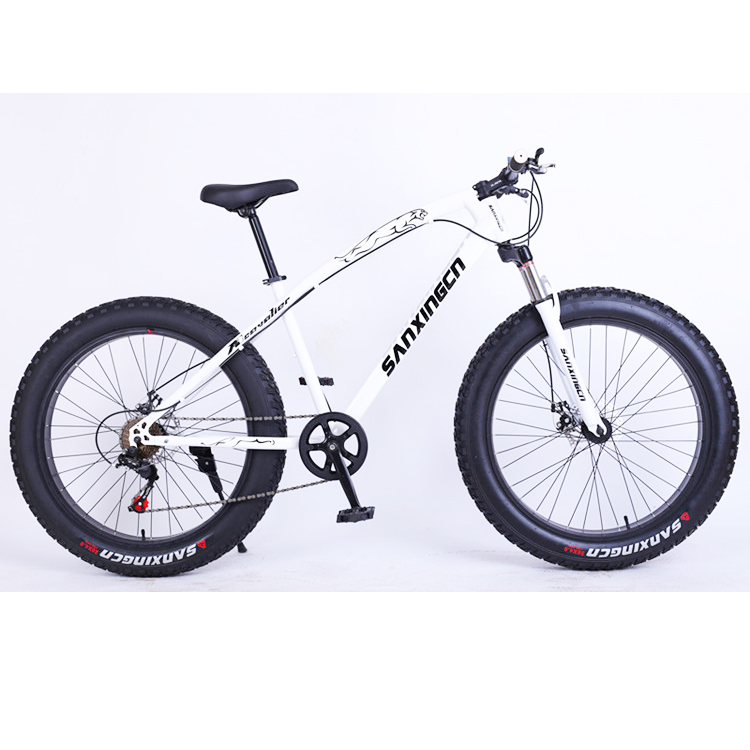 26 inch 21/7 Speed Double Disc Brake Snow Bike with Suspension Fork High-Carbon Steel Frame Sand Bike