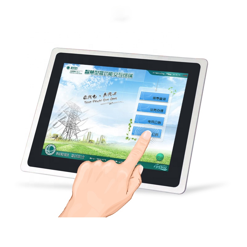 Wall Mount Open Frame Full Flat 12 Inch Industrial Computer Capacitive All Iin One Touch Screen Panel Pc With HDM-I USB DC12V