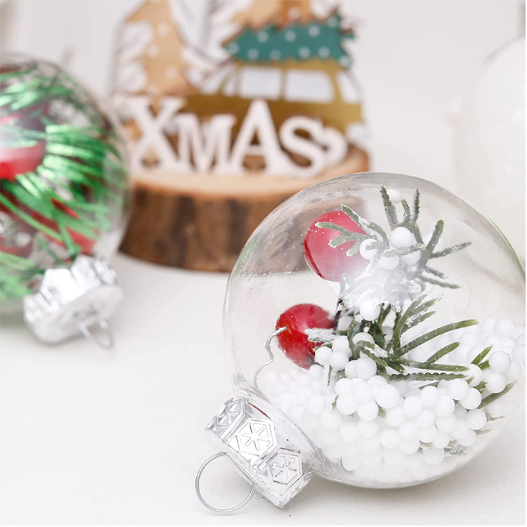 Festival Decotation Custom PET Hanging String Ornaments Christmas Tree Balls For Bulk