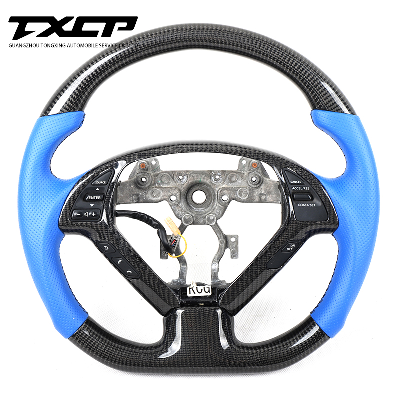 Custom Alcantar led carbon fiber steering wheel For Infiniti EX25 EX30 EX35 G25 G37 G35 racing wheel convertible