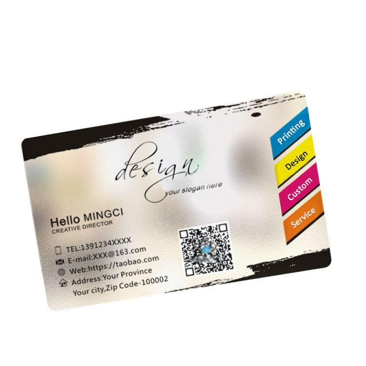 Transparent Clear Plastic custom Size Business Card PVC Card