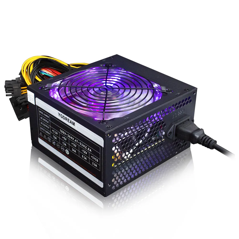 PSU Pc Power Supply OEM Desktop Bench Atx 110-260V Gaming Led RGB Light The Fan 300W 400W 500W 600W 700W Computer Power Supply