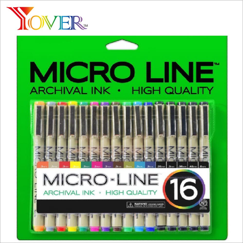 16pcs Красочные Чернила микро-линия Pen set