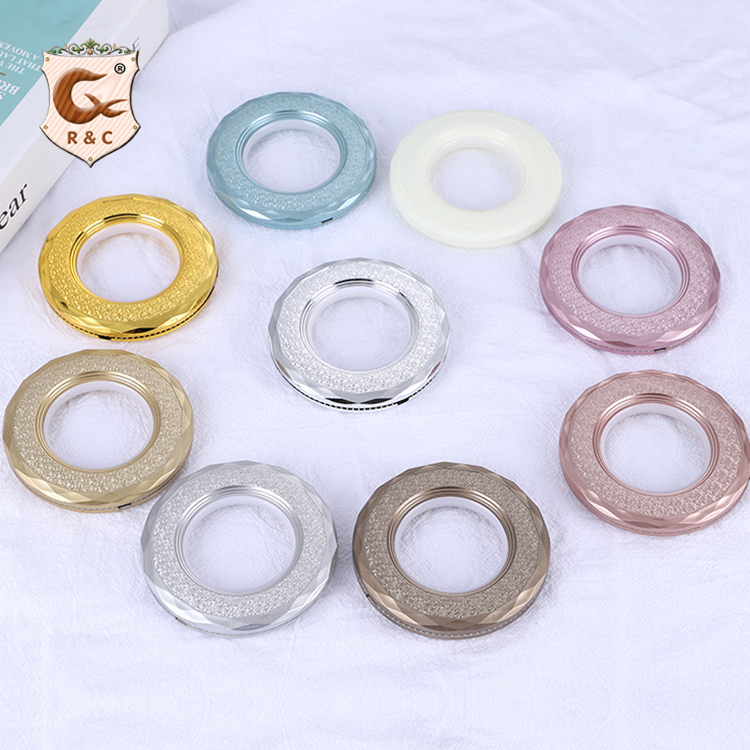Hot Sale Curtain PP Plastic Diamond Rings Home Decor, Fancy Colorful Curtain Grommet Eyelet Rings Accessories Wholesale/