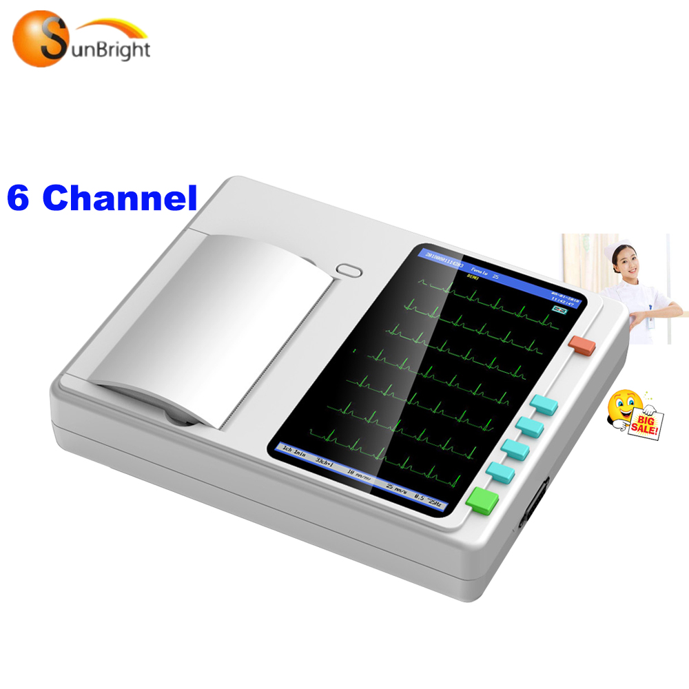 health care ecg machine ECG 30000 Cases Electrocardiografo ECG Electrocardiograph Device 6 Channel
