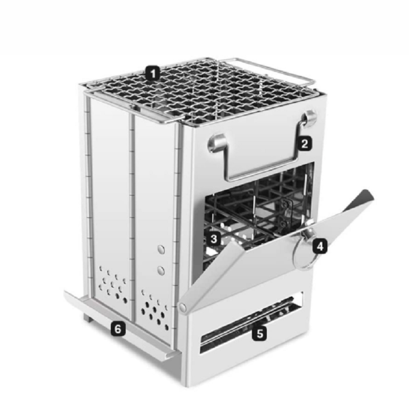 Outdoor portable large folding wood stove charcoal grill for camping